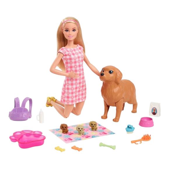 Barbie Newborn Pups Playset 14 Piece Accessories Set BARBIE DOLL NOT INCLUDED - Picture 1 of 16